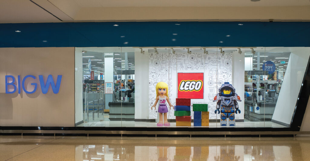 Big W Lego Window Display Dashing Group